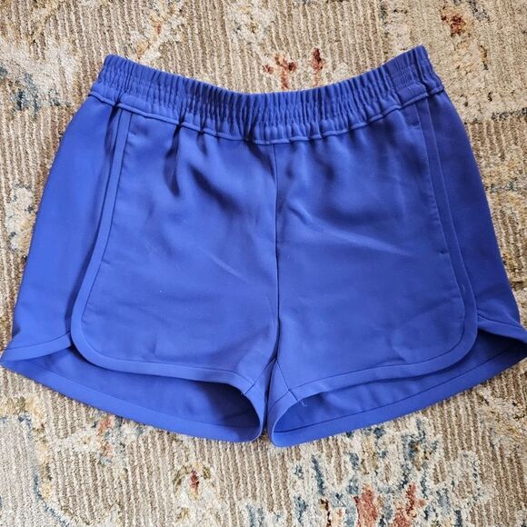 J. Crew Blue Athletic Shorts. Polyester. Sz 4 with 3" inseam with pockets - Picture 1 of 5